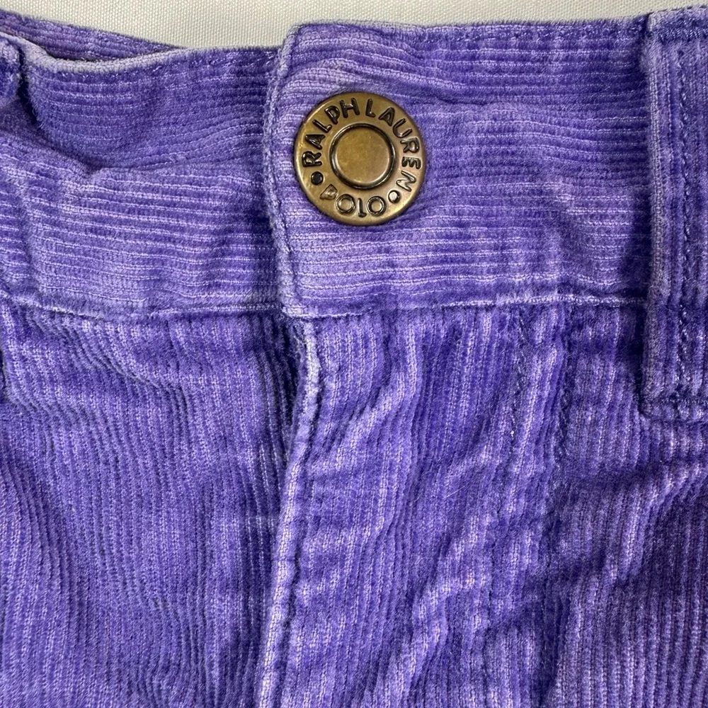 RALPH LAUREN Girls Corduroy Mini‎ Skort 4/4T Purple Pleated Pony Logo Preppy Y2K